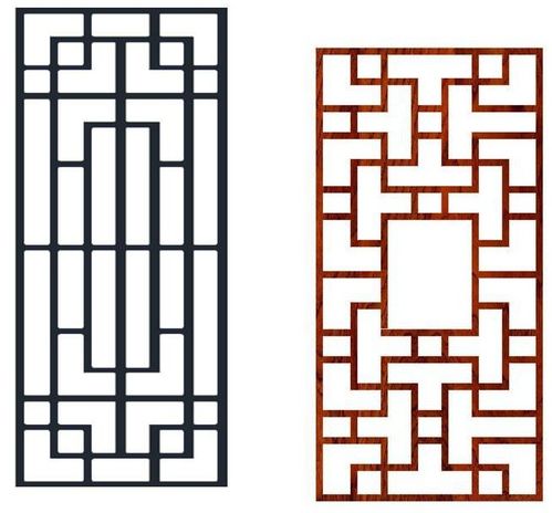 鋁窗花定制外墻中式仿古木紋鋁窗花酒店玄關隔斷方管焊接鋁屏風